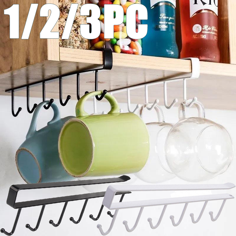 Kitchen Zo - 1/2/3PC 6 Haken Küche Schrank Lagerung