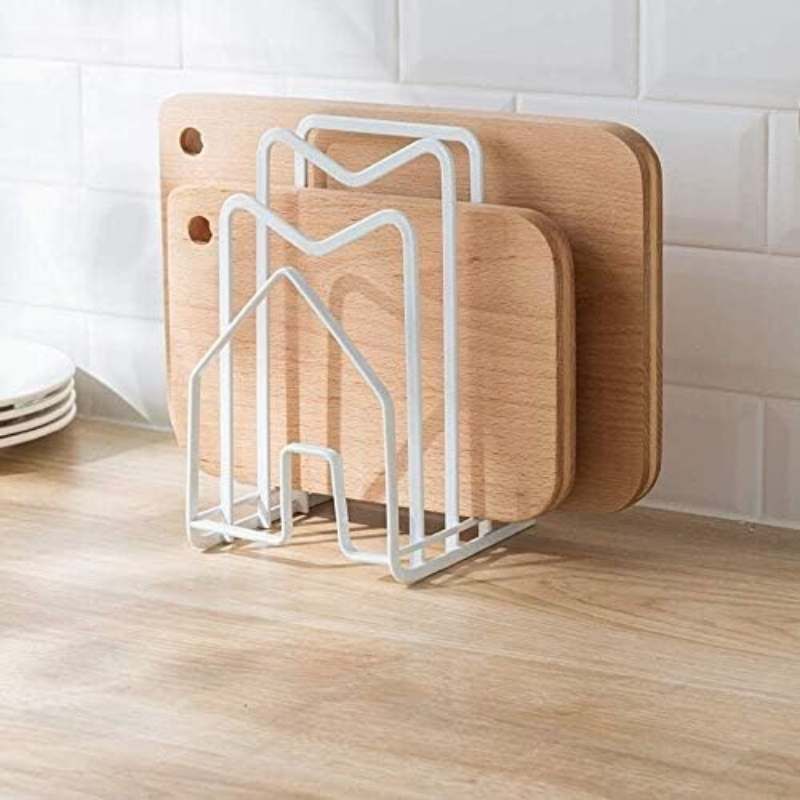 Kitchen Baking Tray Organiser - 1 Stück Topfdeckelhalter Weiß Schneidebrett-Ständer Schneidebrett-Organizer
