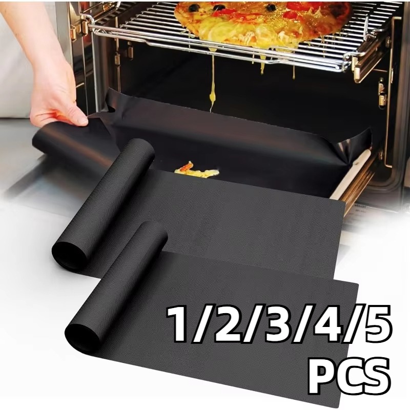 Kitchen Baking Mat - 1/2/3/4/5PCS Schwarz BBQ Grill Matte Ofen