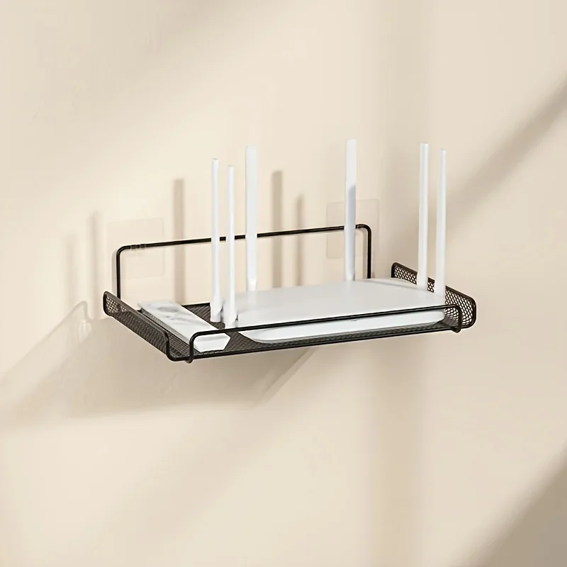 Kitchen Zo - Edelstahl-Router-Regal ohne Bohren, WLAN-Wandhalterung, Router-Aufbewahrungsorganizer, Regal