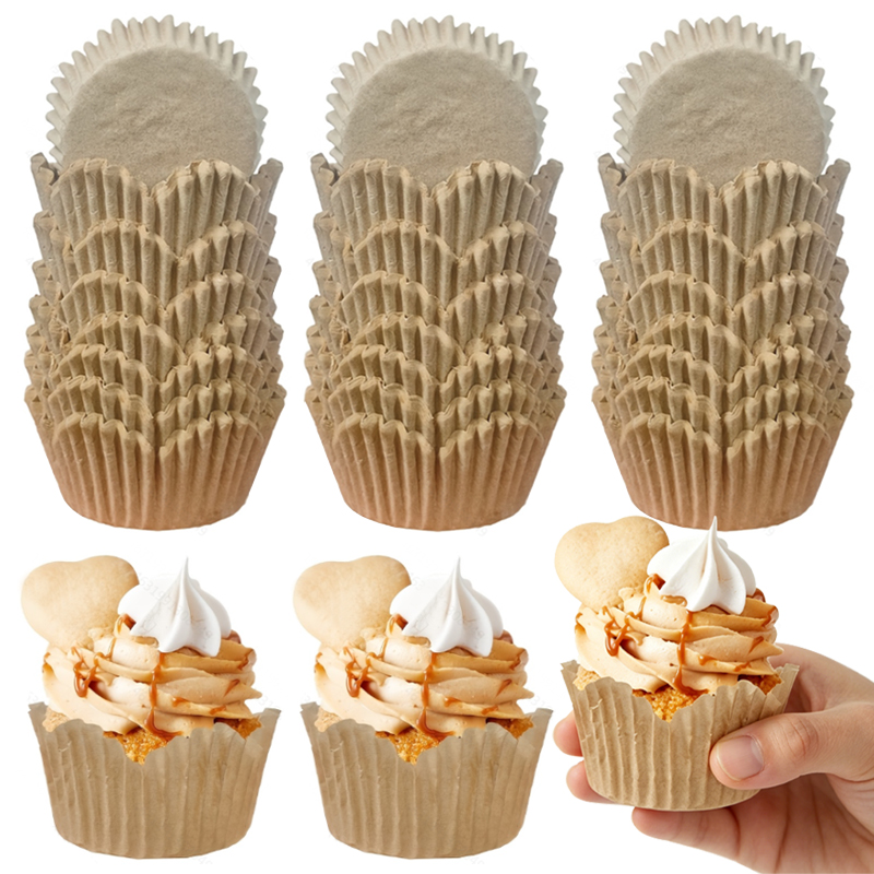 Kitchen Baking Mat - 150 Stück blütenförmige Backförmchen in natürlicher