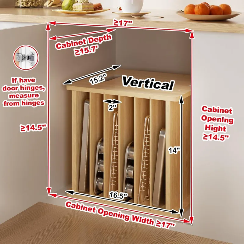 7-stufige Holz-Trennwände für  – Kitchen Cabinet Baking Sheet Organizer Bewertung und Preis