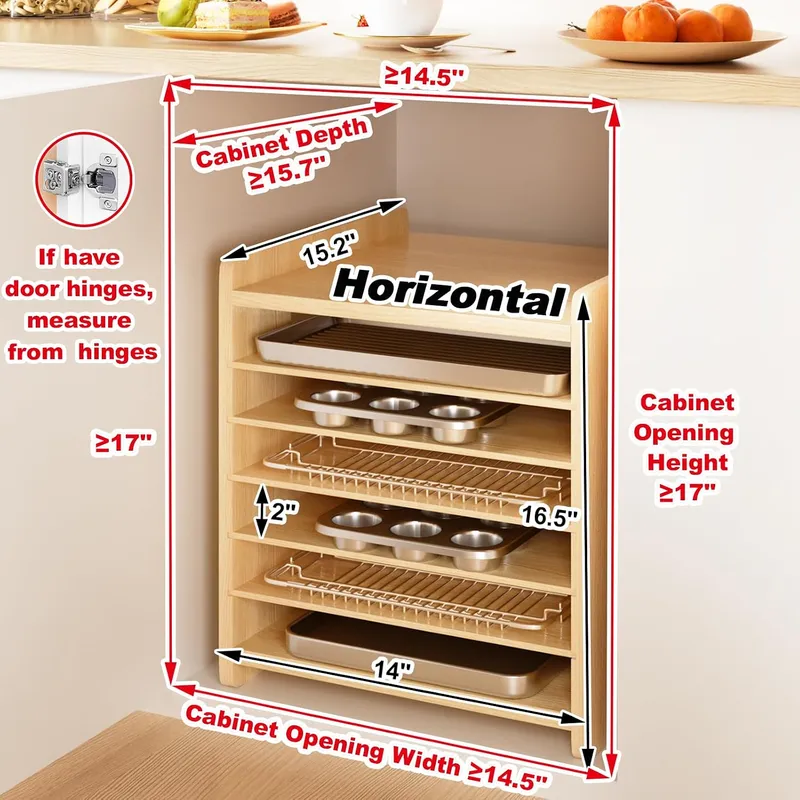 7-stufige Holz-Trennwände für  – Kitchen Cabinet Baking Sheet Organizer Bewertung und Preis