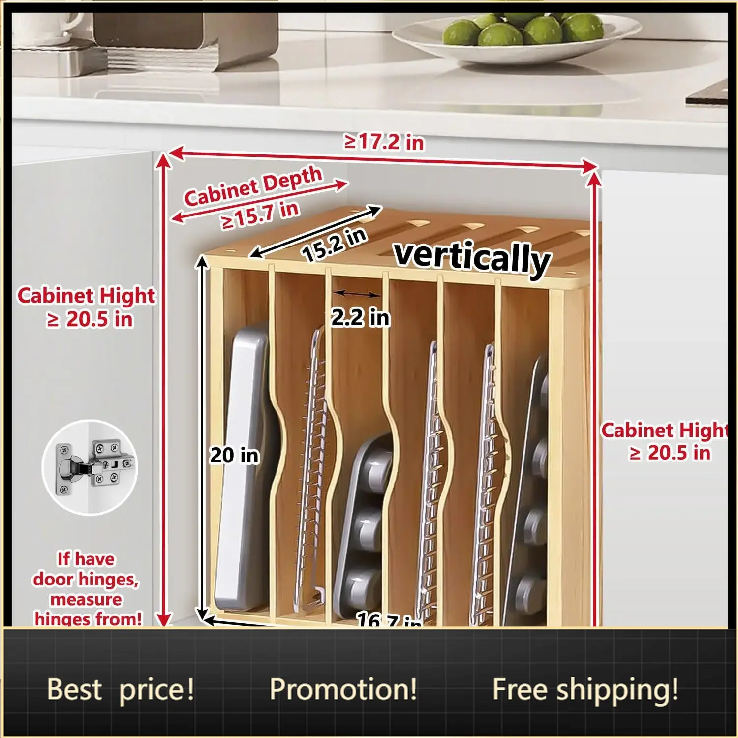 Holzschale mit Trennwänden für – Kitchen Cabinet Baking Sheet Organizer Bewertung und Preis