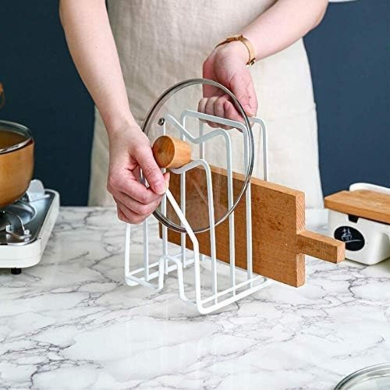 1 Stück Topfdeckelhalter Weiß  – Kitchen Baking Tray Organiser Bewertung und Preis