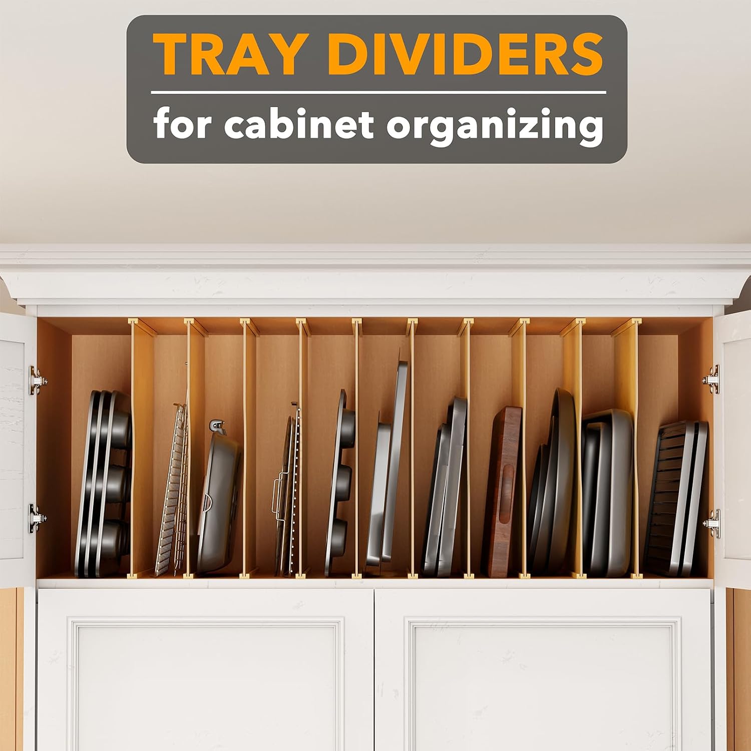 10er-Pack Bambus-Tablett-Organ – Kitchen Cabinet Baking Sheet Organizer Bewertung und Preis